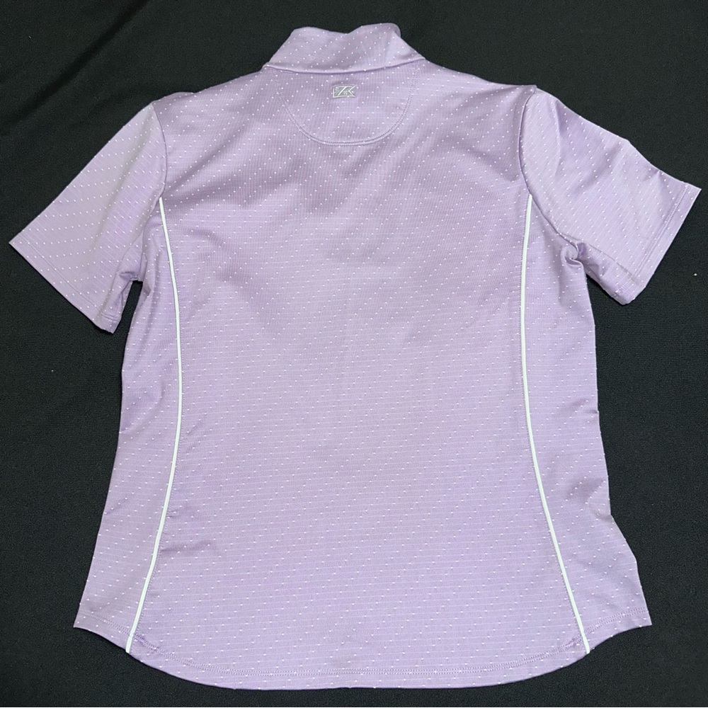 Cutter & Buck Lavender and white Quarter-Zip Polo golf shirt Ladies size Large - Picture 6 of 9